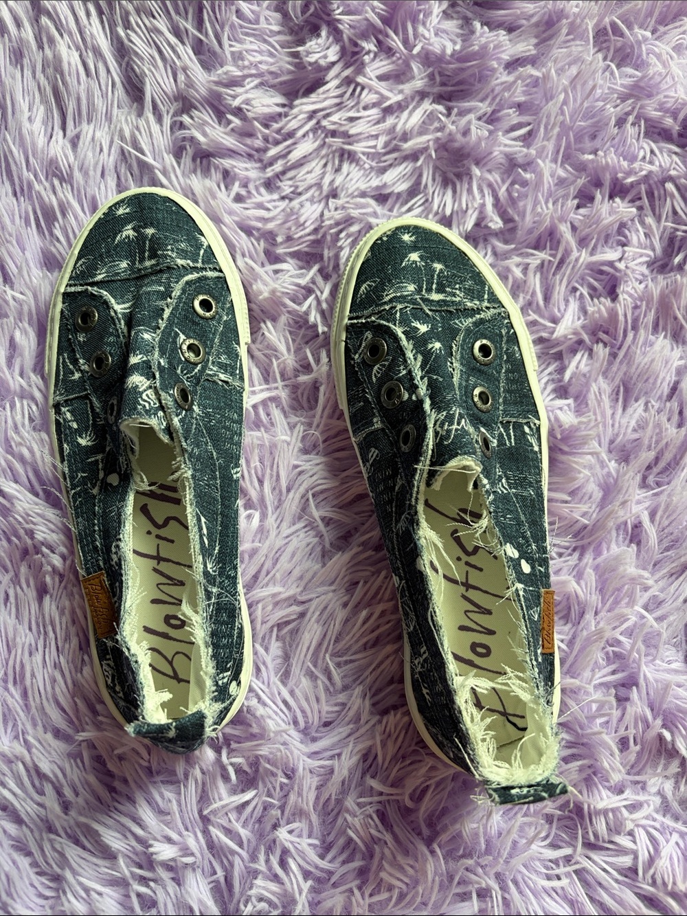 Blowfish Kids Distressed Navy Canvas Slip-On Sneakers